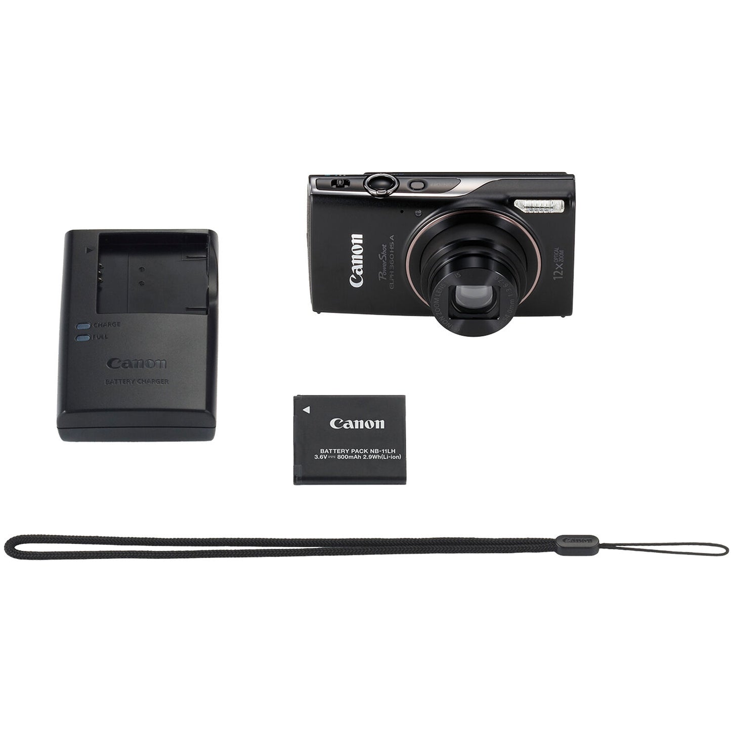Canon PowerShot ELPH 360 HS A Digital Camera (Black)